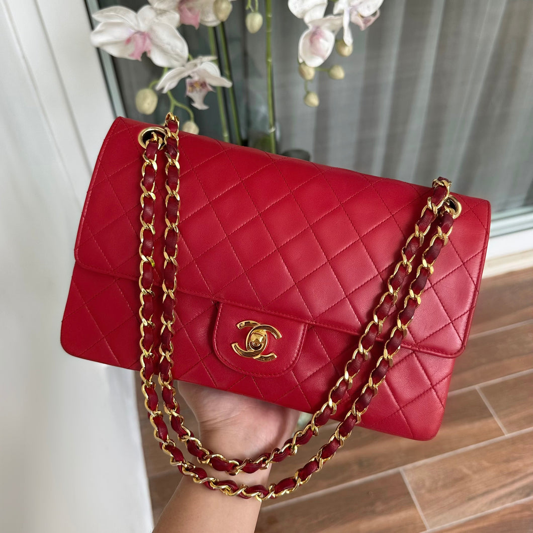 Vintage classic medium in red 24k GHW